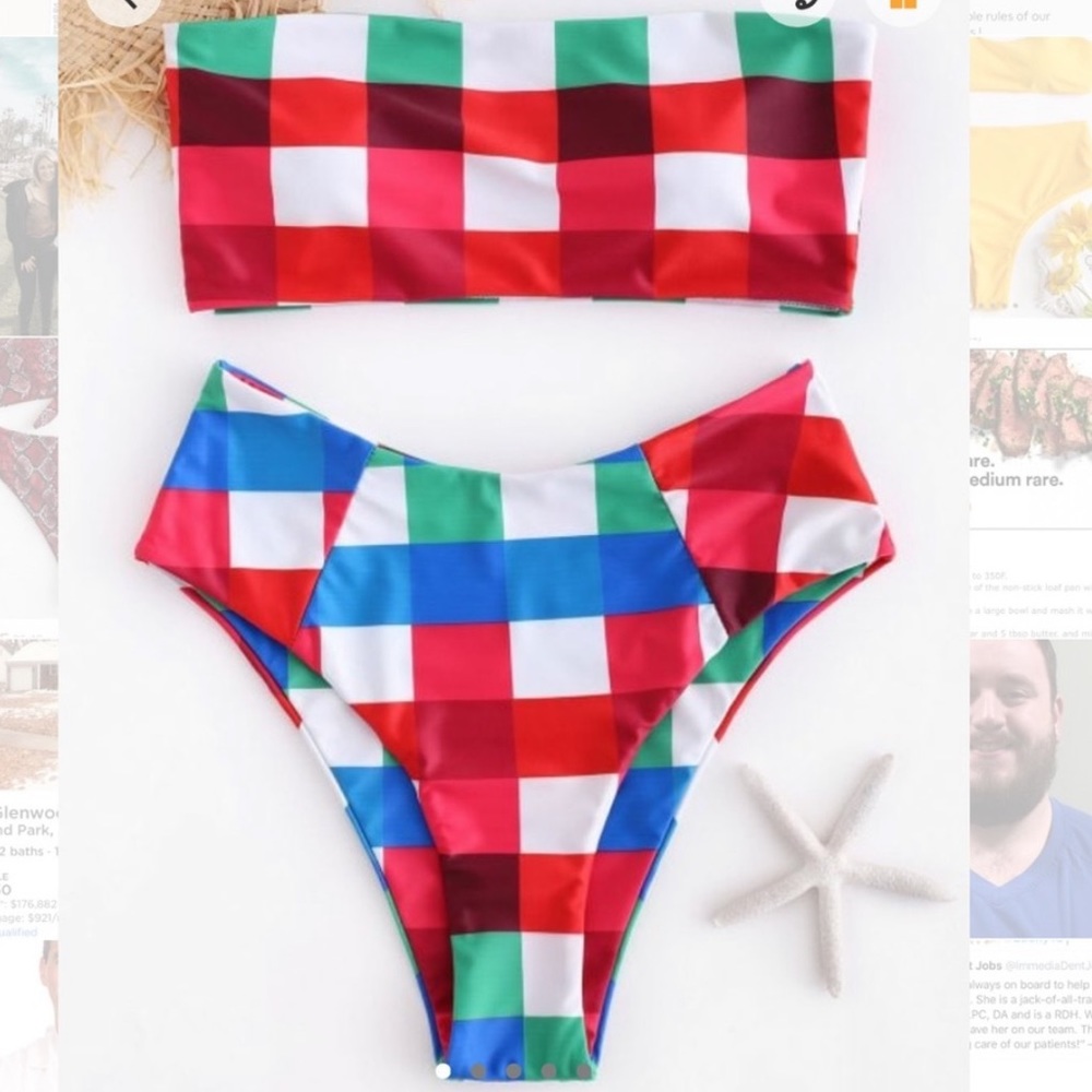 Zaful high waisted plaid bikini!